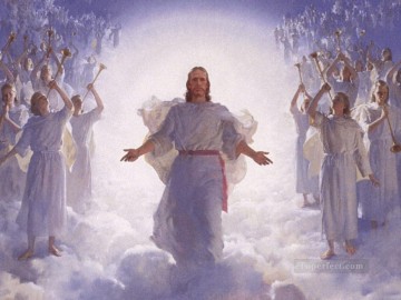クリスチャン・イエス Painting - イエス・キリストと天使たち